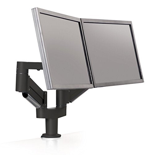 Ergotech 7Flex Dual Monitor Arm | Includes Dual Monitor Flex Arm for Computer Monitor Screens & VESA Adapter Plate, (75x75, 100x100) | Any Size Monitor Within 5-17 lbs. Weight Capacity | Black