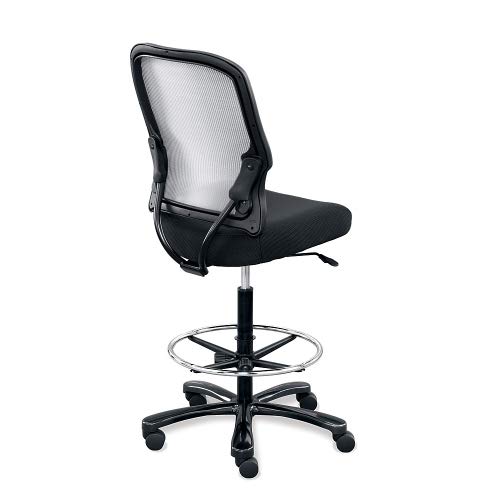 Big and Tall Memory Foam Stool with Black Mesh Back and Black Frame - NBF Signature Series Linear Collection