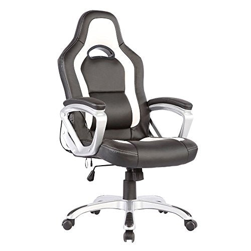 New Race Car Computer Office Massage Chair Heated 6 Vibrating PU Leather Ergonomic