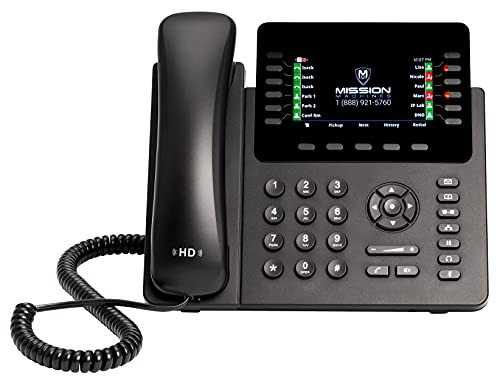 MM MISSION MACHINES Business Phone System: Advanced Pack - Auto Attendant/Voicemail, Cell & Remote Extensions, Call Recording - 8 Phone Bundle