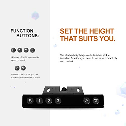 Zoopolyn Electric Standing Desk with Whole Piece MDF Board 48"X24" Height Adjustable Desk for Home Office Black Frame Black Top