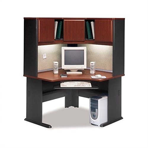 Bush Business Series A 48" Corner Computer Hutch Desk in Hansen Cherry