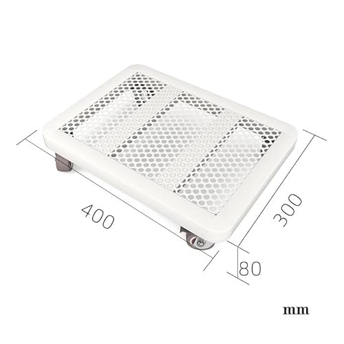 WAOCEO Rolling CPU Stand with Lockable Wheels, White, 400mm*300mm
