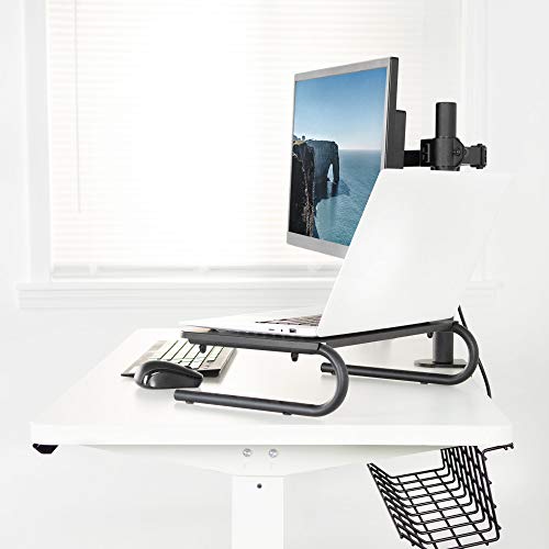 VIVO Electric Height Adjustable 43 x 24 inch Stand Up Desk, White Solid One-Piece Table Top, White Frame, Standing Workstation with Push Button Controller, DESK-KIT-E5W4W