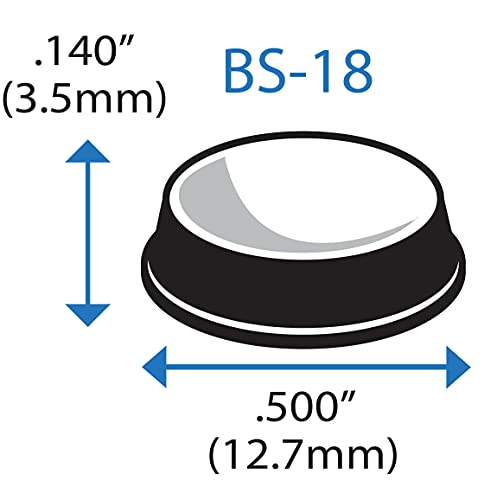 Bumper Specialties, Inc. Recessed Rubber Door Stoppers/Wall Protectors .500" x .140" - 5,000 pcs/Box - BS18 Clear