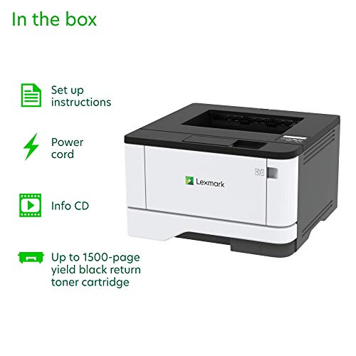 Lexmark B3340dw Monochrome Laser Printer with Full-Spectrum Security and Print Speed up to 40 ppm(29S0250), Gray/White, Small