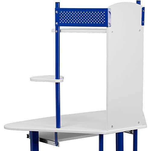 Flash Furniture Blue Corner Computer Desk with Hutch