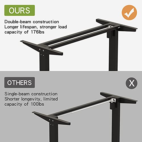 Radlove Electric Height Adjustable L-Shaped Desk with Memory Controller (Black)