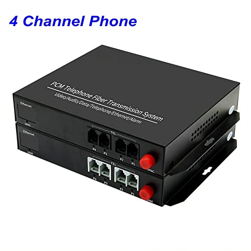 AIVYNA Telephone Converters - PCM Voice Tel Over Fiber Optic Multiplexer, Caller ID and Fax Support (32 Channels)