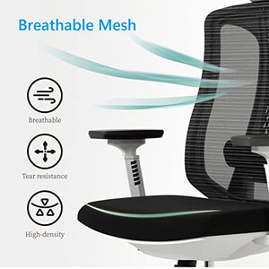 Logicfox Ergonomic Mesh Office Chair with 3D Armrests, Adjustable Lumbar & Headrest