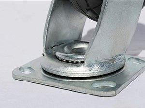 MaRxan Heavy Duty Rubber Swivel Castor Wheel Set - 4 Pcs, with Brake Lock