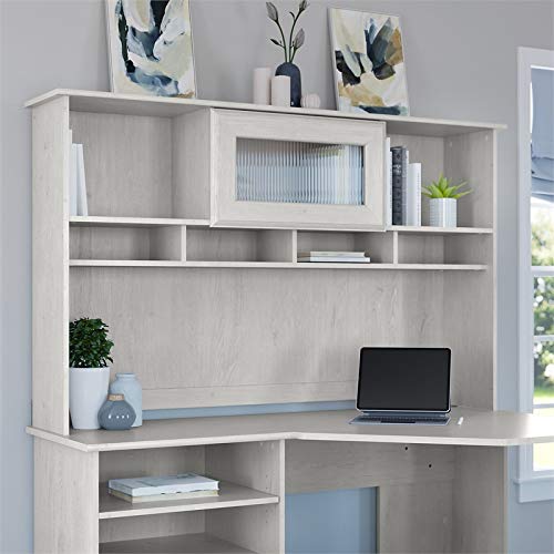 Pemberly Row 60" Modern Engineered Wood Hutch in Linen White Oak