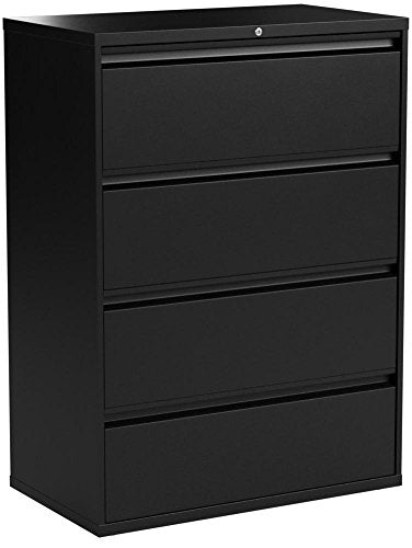 Alera 4-Drawer Lateral File Cabinet, 36 by 19-1/4 by 54-Inch, Black