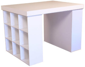 Venture Horizon Project Center Desk with 2 Bookcase Sides-White