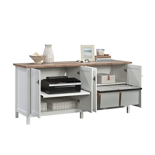 Sauder White Finish Storage Credenza