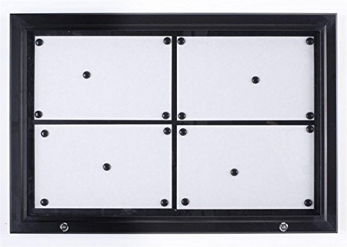 Weather Resistant, Magnetic Surface, Bulletin Board with Swing-Open Locking Door, Wall Mounted, Black Finish Aluminum Frame, for Indoor Or Outdoor Use