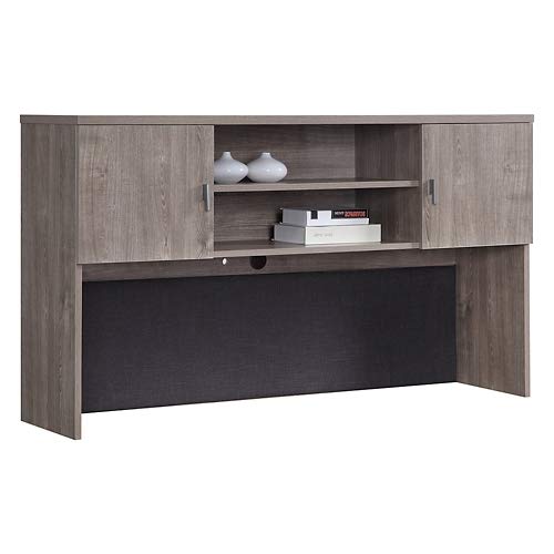 Portland 59"W Storage Hutch with Tackboard Gray Fabric/Sandalwood Laminate