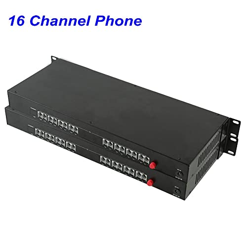 AIVYNA Telephone Converters - PCM Voice Tel Over Fiber Optic Multiplexer, Caller ID and Fax Support (16 Channel)