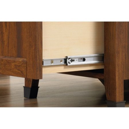 Classic L Shaped Wood Desk, Cherry Finish, Study or Workplace, Drawers, T-lock Assembly System, Perfect for Bedroom Living Room and Home Office, Indoor Furniture, BONUS E-book
