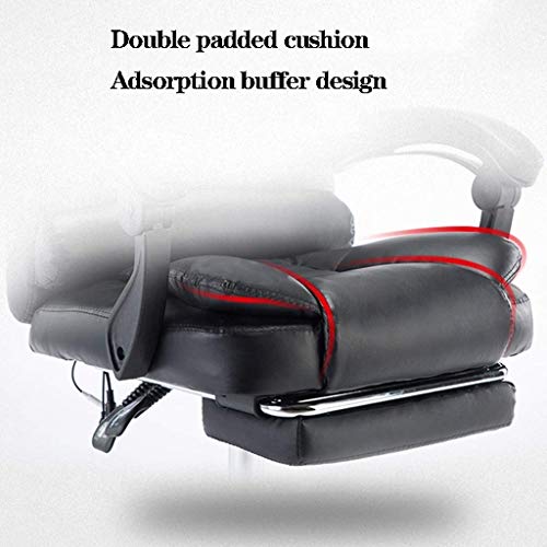 Reception Chair Reclining Computer Chair Leather Boss Chair Home Office Chair Lift Swivel Chair (Brown)
