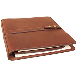 Leather Business Double Portfolio Notebook Writing Notepads Brown USA Made No.36