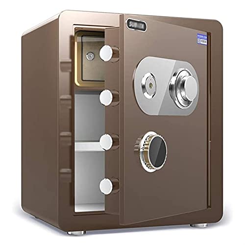 Jiaong Safes, Household Large Single Door 45cm Office File Cabinet Hotel Safe Bedside Anti-Theft Mechanical Password Key Safe Wall Safes, Protect Cash Documents Jewelry Valuables (Color : Brown)