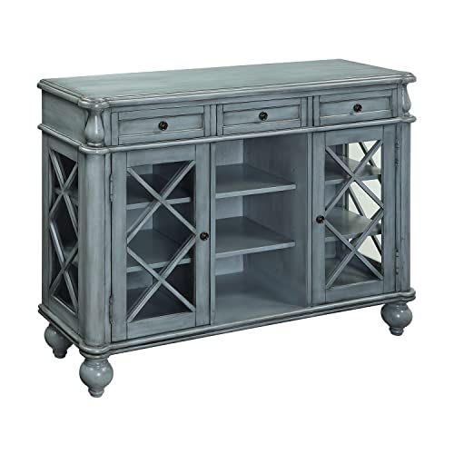 Coast to Coast Mabry Mill Burnished Blue Credenza 48" W x 14.5" D x 36" H