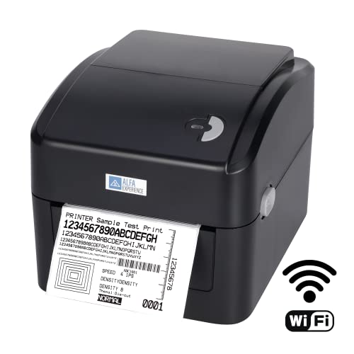 Alfa Experience 6x4 Thermal Label Printer, Built-in WiFi Working, Shipping Label Printer for Shipping Packages, Barcode - Label Maker Thermal Printer Compatible with Amazon, Ebay, FedEx, UPS