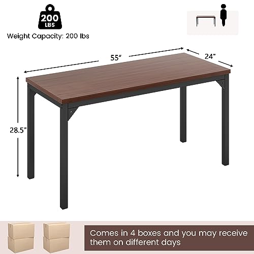 Tangkula Conference Table Set of 4 with Large Tabletop & Metal Frame