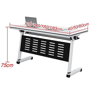 NeAFP Flip Top Mobile Training Table with Modesty, Locking Casters - Foldable, Nestable - Horizontal to Vertical