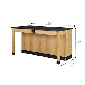 Diversified Woodcrafts Kinetic 2 Student Classroom Lab Station, 68"W x 36"D x 36"H, Epoxy Resin Top, Solid Oak, Made in The U.S.A.