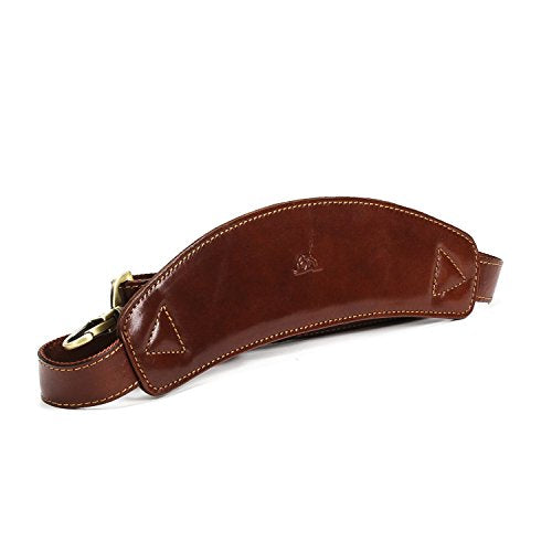 Tony Perotti Mens Italian Bull Leather Benevento Double Compartment Lawyer's Leather Laptop Briefcase in Cognac