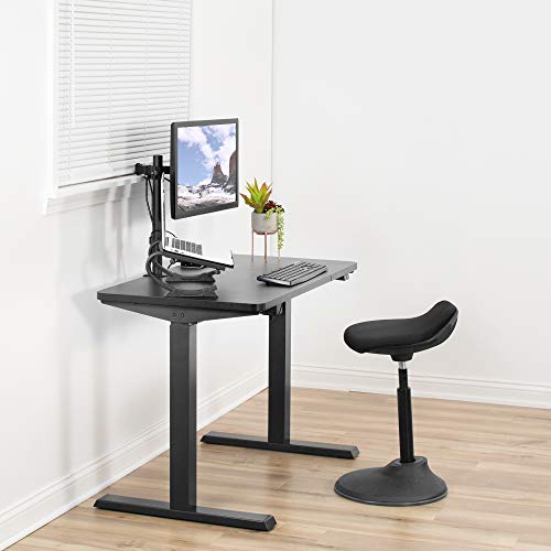 VIVO Electric 43 x 24 inch Stand Up Desk, 3 Section Table Top with Frame, Height Adjustable Standing Workstation with Simple Controller, Black, DESK-EP43TB