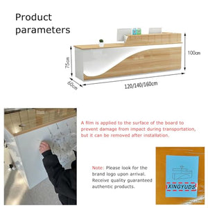XINGYUDS Reception Desk with Keyboard Tray & Drawers, Front Desk Reception Counter - 23.62" Dx47.24 Wx39.37 H