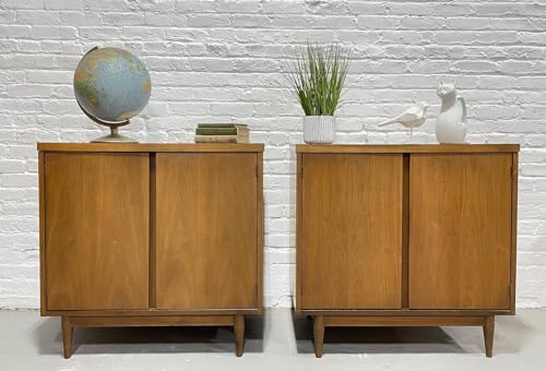 Lschool Mid Century Modern Walnut Jr. CREDENZAS/Sideboards, Pair
