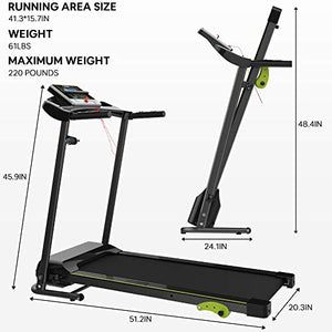 Folding Treadmill Indoor Jogging Machine Cardio Training Walking Machine with Incline Sports Easy Assembly Ideal for Office & Home Use Exercise