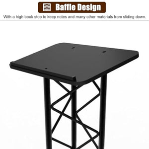 SMuCkS Black Podium Lectern Desk with Metal Stand