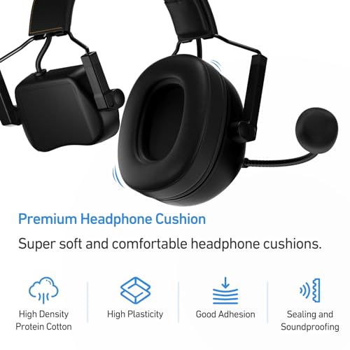 Came-TV Wireless Intercom Headsets System - Full Duplex Noise Cancellation - 1500ft Range - Single-Ear Headset - 7 People Team Communication