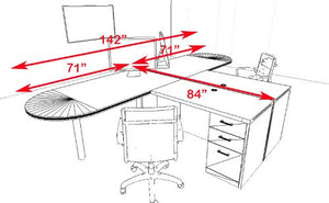 UTM Furniture Modern Executive Office Workstation Desk Set, CH-AMB-S18