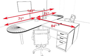 UTM Furniture Modern Executive Office Workstation Desk Set, CH-AMB-S16