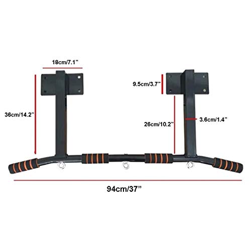 Wall Mount Chin Up Bar Pull-Up Bar with Hangers for Punching Bags Power Ropes Strength Training Equipment for Home Gym 330 LB Weight Capacity