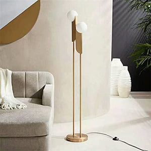 EESHHA Modern Gold Metal Floor Lamp with Frosted Glass Lampshade