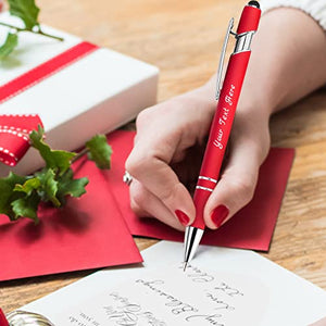 Up to 504 Bulk Personalized Pens Custom Engraved Ballpoint Pen with Stylus Tip Retractable Multi-Color Housing Black Ink Pen for Business Writting Graduation journaling Signature