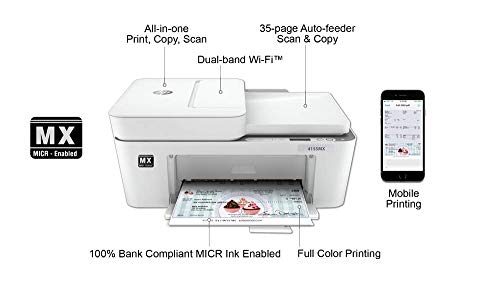 VersaCheck DeskJet 4155 MX MICR All-in-One Check Printer and VersaCheck Gold Check Printing Software Bundle,White