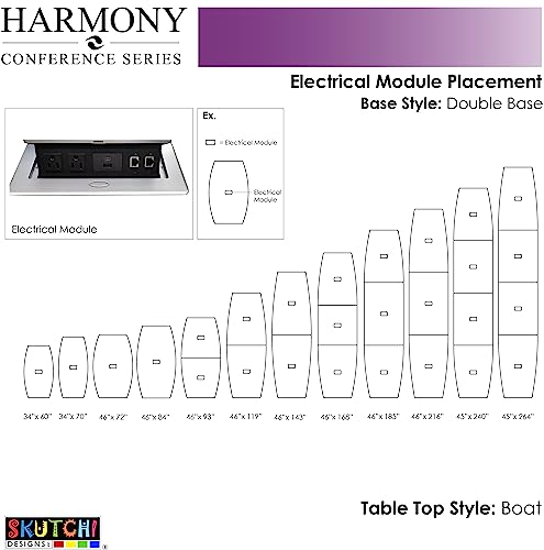SKUTCHI DESIGNS INC. 22 Ft Boat Modular Boardroom Table with Electric and Data | Harmony Series