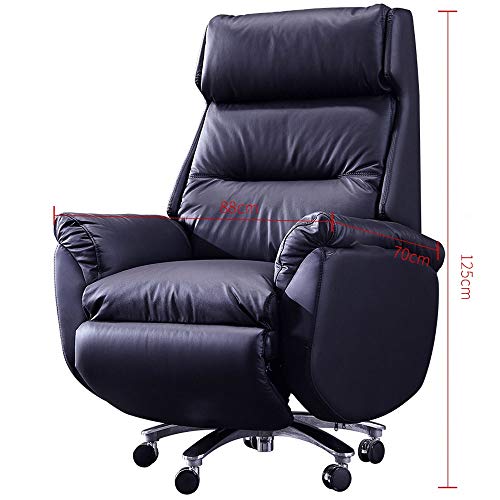 QZWLFY Executive Office Chair Ergonomic High Back with Thick Padding, Headrest, and Armrest, Tilt Function - Black