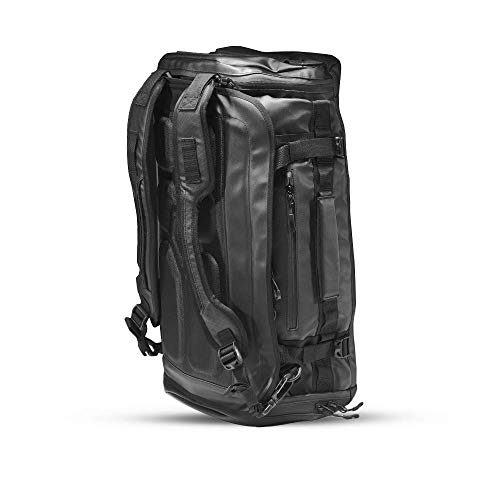 HEXAD Carryall Travel Duffel Bag - Includes Backpack Straps and Laptop Sleeve (Black, 60 L)
