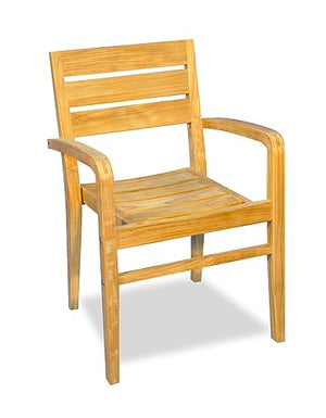 GOLDENTEAK Teak Stacking Chair Set of 4 - Chilmark Collection