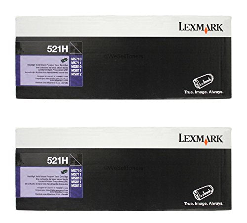 52D1H00 (LEX-521H) Toner, 25000 Page-Yield, Black, Sold as 2 Each