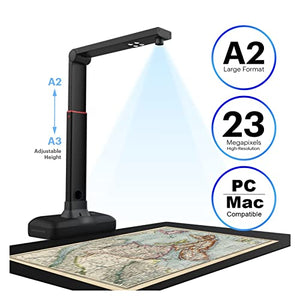 Bevve Smart Document Scanner S21 - A2/A3 Large Format 23MP High Resolution - Auto-Flatten & Multi-Language Support